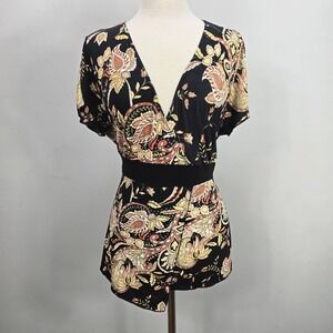 Vintage 90s Y2K Babydoll Top 3XL Paisley Whimsigoth Grunge Fairy Flutter Sleeve